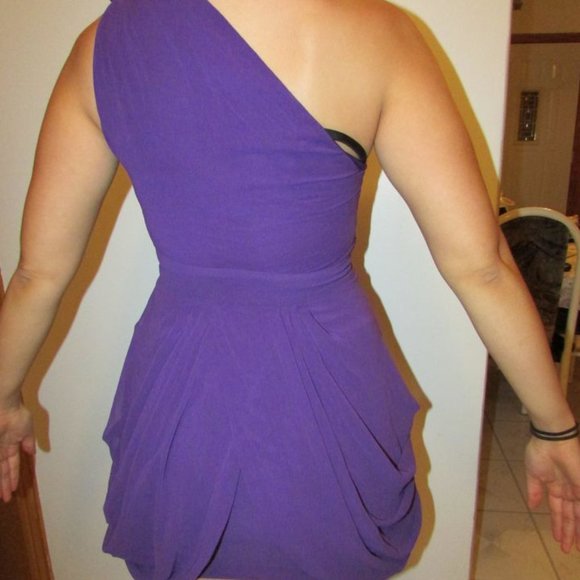 Women's Purple One Shoulder Dress Size Small - Picture 2 of 3